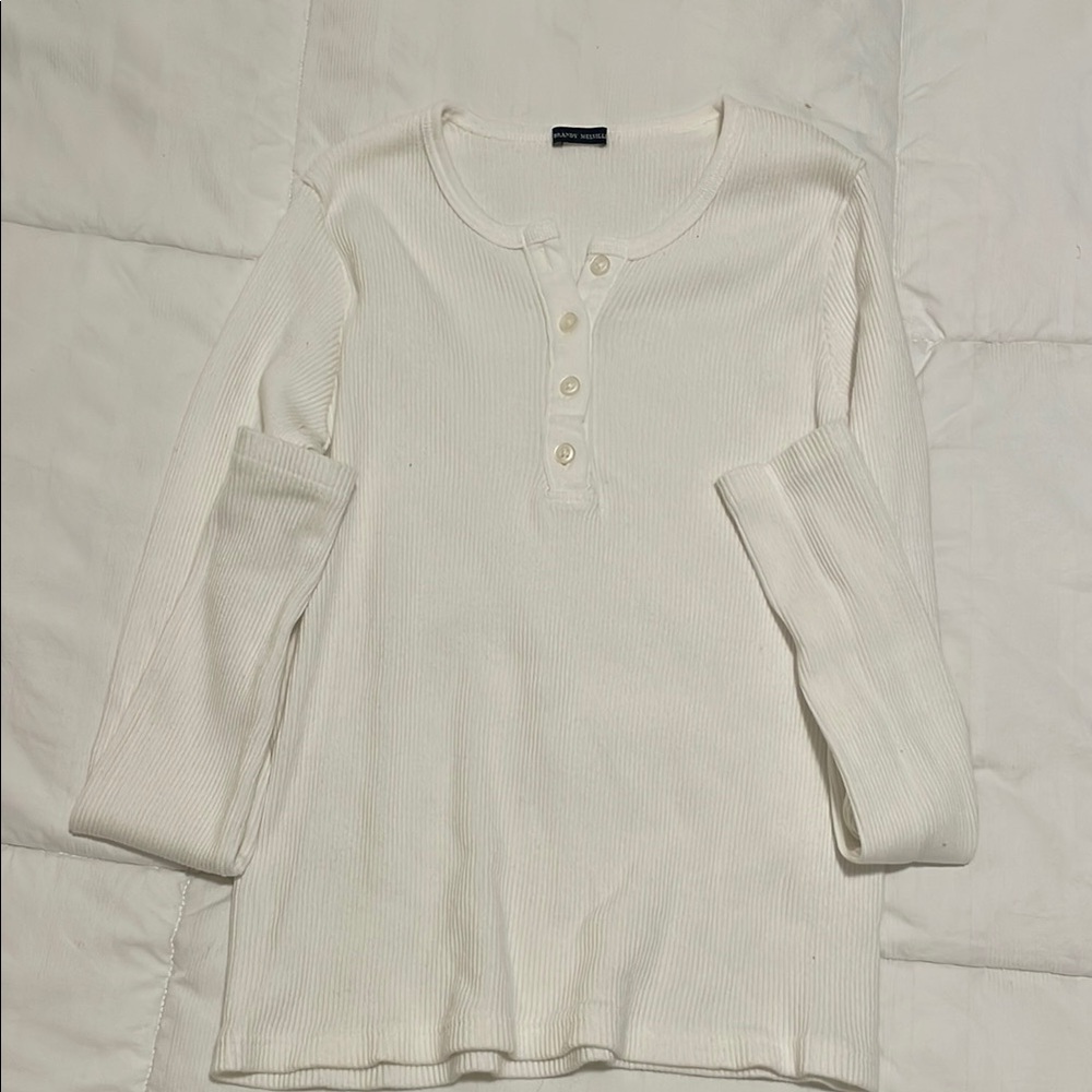 Brandy Melville Ribbed Long Sleeve Top